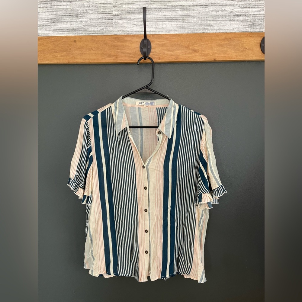 Striped Semi-Sheer Blouse